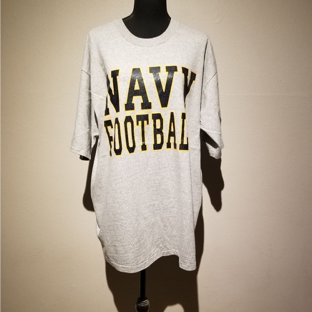 VINTAGE NAVY FOOTBALL SHIRT SOFT SINGLESTITCH 2XL B24